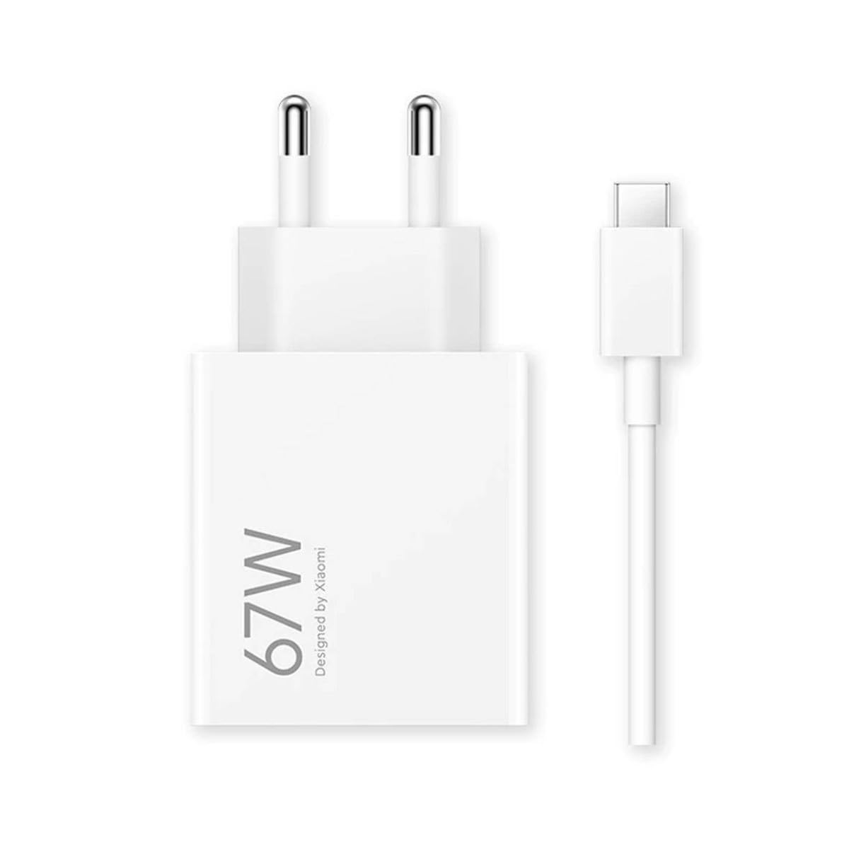 Xiaomi 67 W HyperCharge Combo (Type-A) - Ładowarka 67W, port USB, kabel USB-C, inteligentna identyfikacja urządzeń, biała